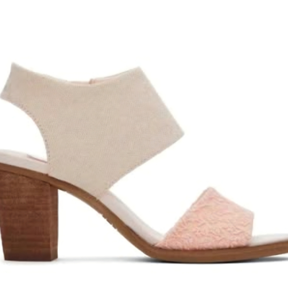 Brand new in box TOMS Majorca Metallic Dusty Peach Cutout Sandal size 7 - Picture 2 of 2
